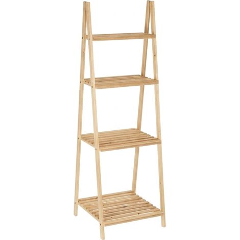 Scaffale Scala Libreria Legno Naturale Abete con Ripiani Interno 4 Naturale (1/5)