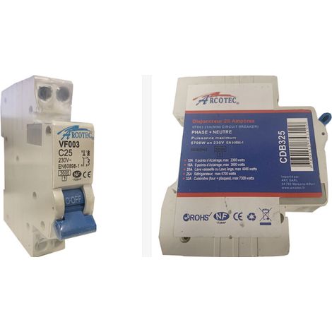 Arcotec CDB325 Phasen- und Neutralleiterschutzschalter VF003 25A 230V