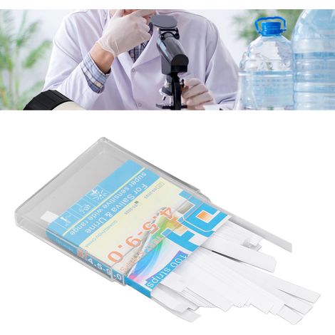 Boîte de 100 bandelettes de test, bandelettes de test acide-base de précision pH 4,5-9,0 pour les cosmétiques, l'eau potable et les tests de sol. (1/5)