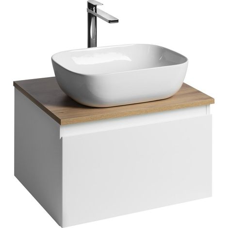 ALTAIR Schrank mit Platte 58 cm, blanc / chêne empereur (1/4)