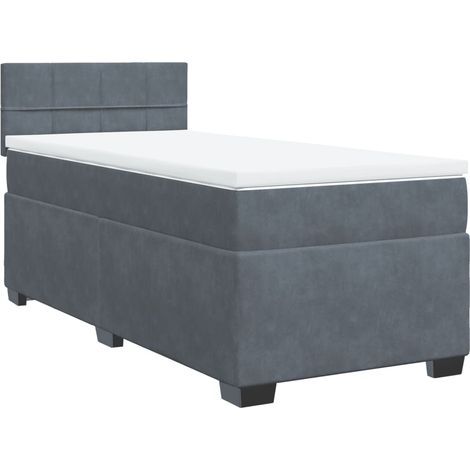 Maison Exclusive - Cama box spring con colchón terciopelo gris os (1/5)
