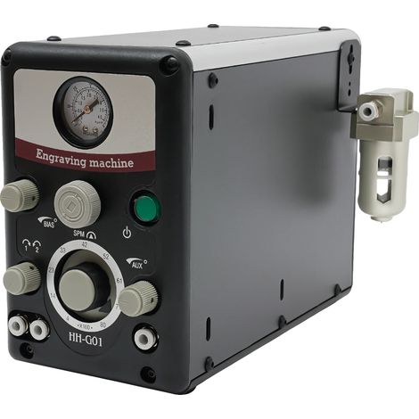 Pneumatische Mikro-Einstellgravurmaschine, 80W Leistung, 220V Spannung, Tischmontage, schwarze Farbe, professionelle Nutzung (1/5)