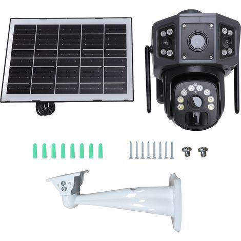 4G HD Wireless Solar Security Camera with Dual 360° Panoramic Lens and PIR Detection (1/5)