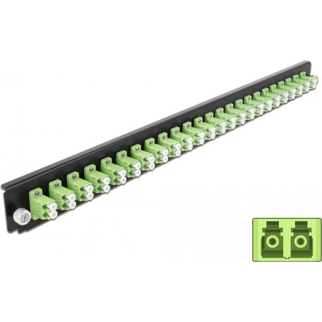 Delock Caja de empalme Panel Frontal 24 puertos LC Duplex verde lima de 19