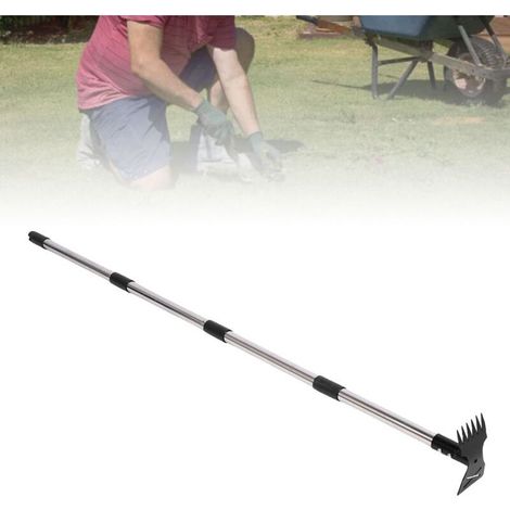 Houe de Jardin à Long Manche pour Désherbage Outil de Désherbage et Gratte 2 en 1 Utilisation Debout Démontable-KZQ (1/5)