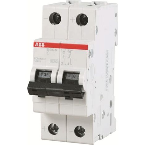 Interruttore magnetotermico ABB 2P 16A 10KA C 2M S202M S550307