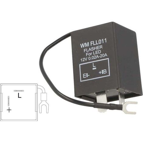 Flasher Led Lampeggiatore Rele Relay 3 Pin Negativo Con Filo FLL011 12V Per Frecce Led Moto Scooter Motorcycle