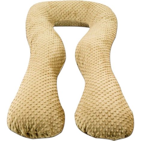 Cojín de lactancia - almohada para dormir lateral - tejido minky - forma de "U" - crema