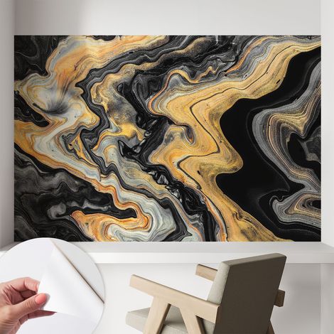 Papier peint adhésif décoratif pour chambre et salon Design moderne à poser facilement Kaléidoscope de lignes 104x70 cm (1/5)