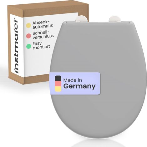 INSTMAIER WC-Sitz aus Duroplast mit Absenkautomatik und Schnellverschluss Toilettendeckel Uni Klodeckel Einfarbig 5031029 (1/5)