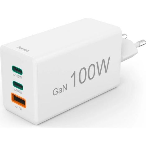 Cargador rápido Hama 00201997 de 100 W, color blanco. (1/5)