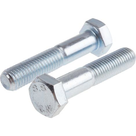 Vis à tête hexagonale, Acier Galvanisé brillant, M14 x 55mm ( Prix pour Sachet de 25 ) (1/2)