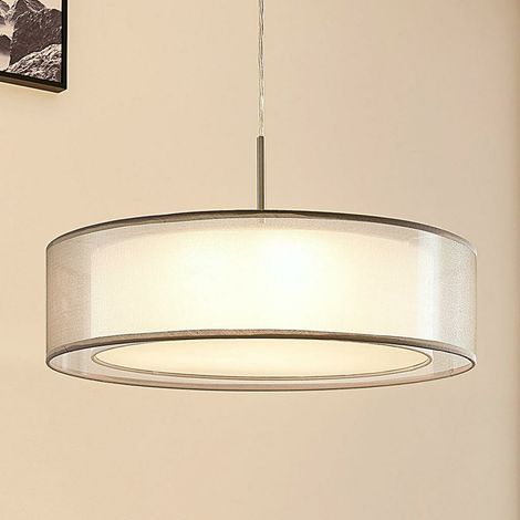 [NEUWERTIG] B-Ware Lindby Stoffpendelleuchte Pendelleuchte Lampe Leuchte Amon Mit Dimmbaren Le Ds Gr
