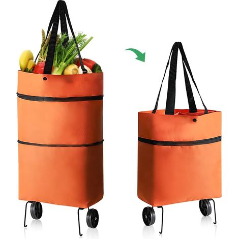 Borsa per la spesa - trolley pieghevole con ruote per donna - borsa per la spesa pieghevole con ruote - carrello della spesa pieghevole - borse per la spesa riutilizzabili - negozio (1/5)