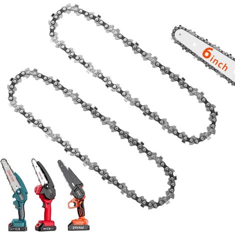 Set mit 2 Mini-6-Zoll-Kettensägenketten für 6-Zoll-Akku-Elektrokettensägen (1/4)