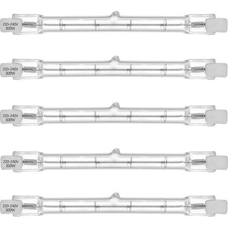 5 ampoule halogène, r7s, 118 mm, 300w, 4650 lumens, blanc chaud, dimmable, intérieur
