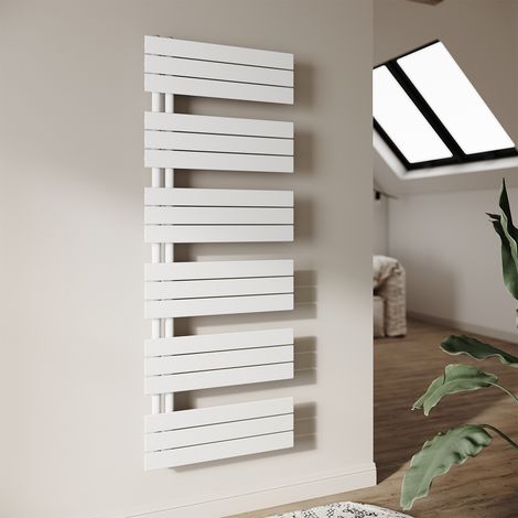 SONNI Radiador Toallero de agua Toallero Baño Radiador Toallero de Paneles Conexión Lateral Radiador Secador de Toallas de Agua Caliente Blanco Mate 1590 x 600 mm 1593W (1/5)