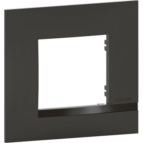 Plaque Altège Classico 1 poste Nuit noir satiné avec liseré noir brillant BTICINO BTAL9NU1 (1/7)