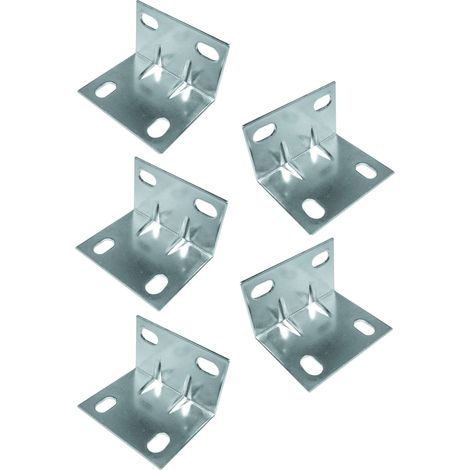 5x Equerre d'assemblage mixte plaque de jonction d'angle en acier zingué 50 x 41 x 32mm Connecteur Meuble Caisson Ferrure Lit Table Bois Armoire Etagère (1/2)