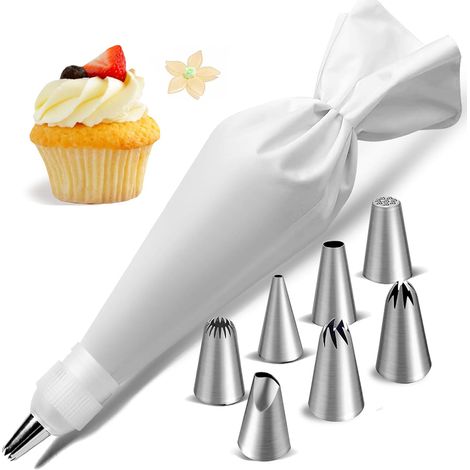 Kit Pâtisserie 9 Pièces - Poche et Douilles Inox - Décoration Gâteaux et Desserts - Pour Amateurs et Professionnels (1/5)