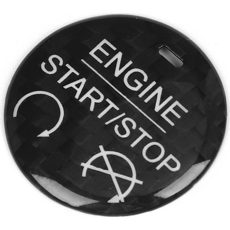 Garniture décorative en fibre de carbone pour bouton Start/Stop, conduite à gauche, compatible Ford Mustang 2015-2019 (1/5)