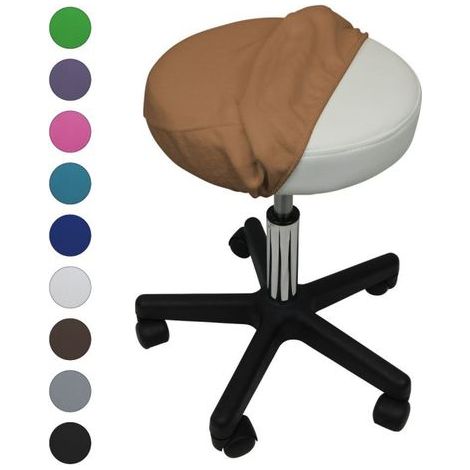 Drap housse de protection en éponge pour tabouret rond - Marron clair - Vivezen