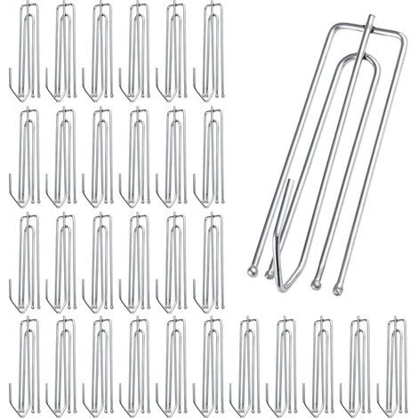 Lot de 30 crochets de rideau en acier inoxydable avec 4 dents - Crochets en métal pour rideau de douche, de fenêtre, de porte et de douche (1/5)