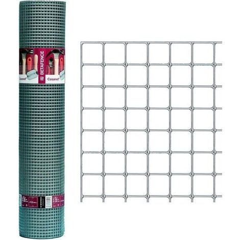 Betafence GTFA-OFOK-00523K150xG150 Casanet Rete elettrosaldata in acciaio zincato 12,7x12,7 mm filo 1,00 mm altezza 1020 mm rotolo da 25 m colore Acciaio