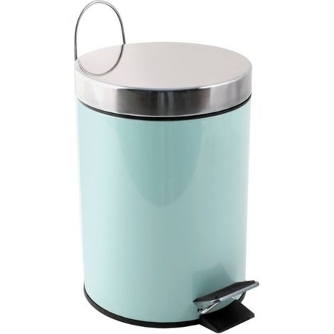 Papelera con pedal de acero inoxidable 3L Verde pastel MSV