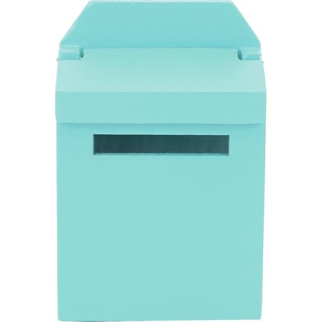 Accessoires de décoration pour maison de poupée miniature à l'échelle 1:12 : boîte aux lettres en bois coloré, rabattable, verte. (1/5)