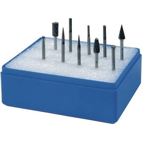 TECWERK Kleinfrässtiftesatz Schaft-D.3mm 10-tlg.HM Verz.Kreuz Ku.-Kass.TECWERK (1/2)