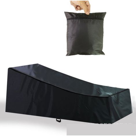 Housse de protection imperméable pour chaise longue de jardin - 2 pièces - 200 x 70 x 40 x 75 cm - Imperméable - Housse 210D pour Jardin- Zwart - Housse pour mobilier de jardin (1/5)