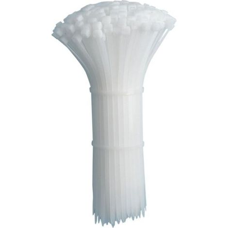 100 pièces d'attaches de câble professionnelles 150 x 2,5 mm Poignée d'attache de câble couleur blanc, résistante à la température (1/4)