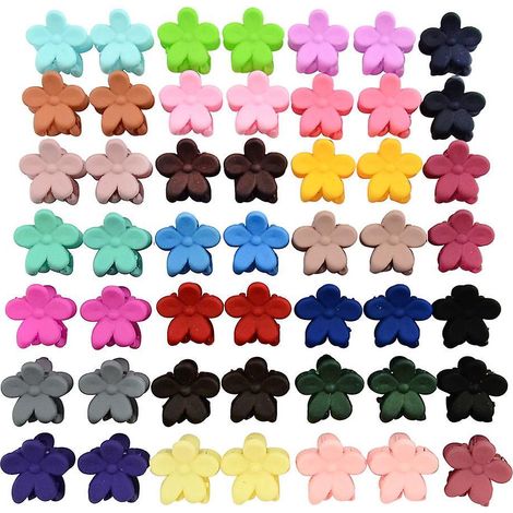 50pcs Mini Pinces Cheveux Fleur - Couleurs Alatoires, Pinces Cheveux Pour Enfants, Petites Pinces Cheveux, Adaptes Aux Bbs, Filles, Enfants Et (1/5)