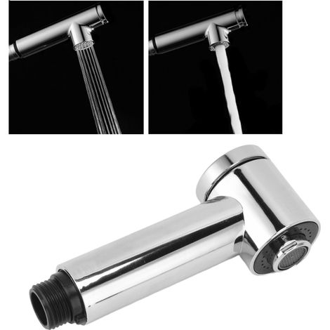 Pommeau de douche pivotant extractible pour robinet d'évier de cuisine avec 2 modes de débit d'eau, pommeau de douche à main chromé électroplaqué, diamètre de buse G1/2 (1/5)