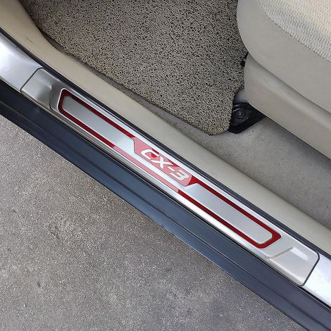 Seuil de porte pour Mazda CX-3 2014-2024 - Protection de seuil de porte - Pièces automobiles (Taille unique, rouge) (1/5)