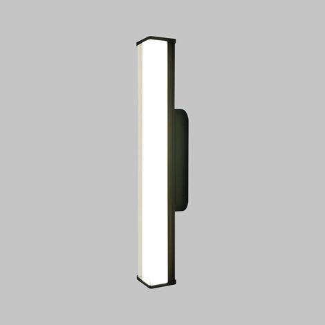 Applique murale rectangulaire d'extérieur de 40 cm, longue applique murale linéaire noire, luminaire mural moderne à LED, étanche IP65, applique murale ultra-fine en métal avec abat-jour en acrylique. (1/5)