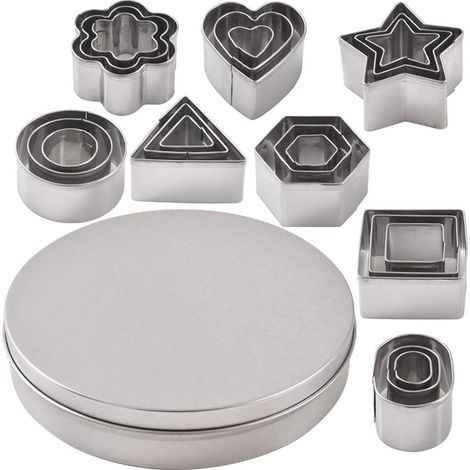 Ensemble de 24 petits emporte-pièces en forme de pain d'épice, motifs assortis, réutilisables, pour la pâtisserie maison.-AquaForge (1/5)