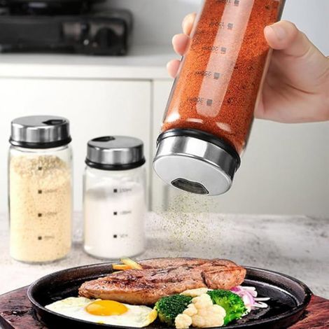 2 Pièces Pot à épices, Verre borosilicaté, Couvercle inclus, 300ml, Cuisine (1/5)