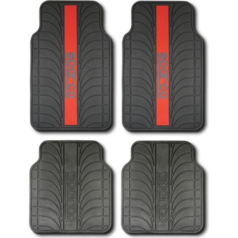 Set tappetini auto Sparco Rubber - Rosso (1/5)