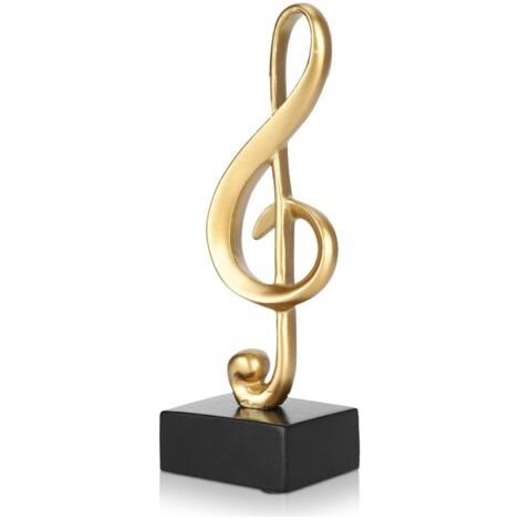 Figurine de note de musique, sculpture musicale décorative en résine, symbole musical décoratif, réplique miniature d'un instrument de musique pour bureau (1/5)