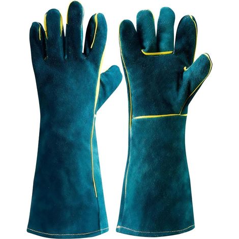 Gants Anti-morsure - Cuir De Vachette Épaissi - Longueur 40 Cm - Pour Manipulation Chiens Chats Serpents Lézards - Paire (1/5)