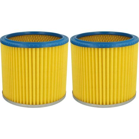 2x filtre plissé compatible avec Rowi 20 PX 1.1 FAM Aquavac, Nevac PT450, GO On NT 1300i, Tarrington House WVC3500 aspirateur - bleu / jaune (1/5)