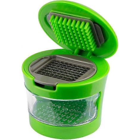 Presse-ail en acier inoxydable, mini hachoir à ail, broyeur, coupe-ail manuel, hachoir facile à nettoyer, outil de cuisine domestique (1/5)