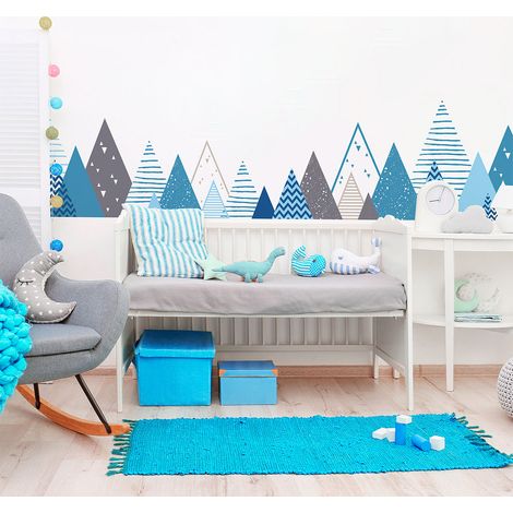 Stickers muraux enfants - Décoration chambre bébé - Autocollant Sticker mural géant enfant montagnes scandinaves VEROKA - 40x65cm (1/5)
