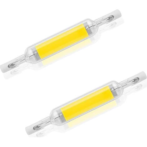 Lot de 2 ampoules LED 10 W 78 mm R7s, dimmables, blanc froid 6000-6500 K, équivalent à une ampoule halogène J78 100 W, culot R7s double, angle de diffusion de 360°, économie d'énergie-AquaForge (1/3)
