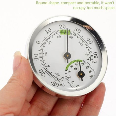 1 Hygromètre, Thermomètre, Capteur d'humidité, Rond, Compact, Pour Maison, Garage, Serre (1/5)