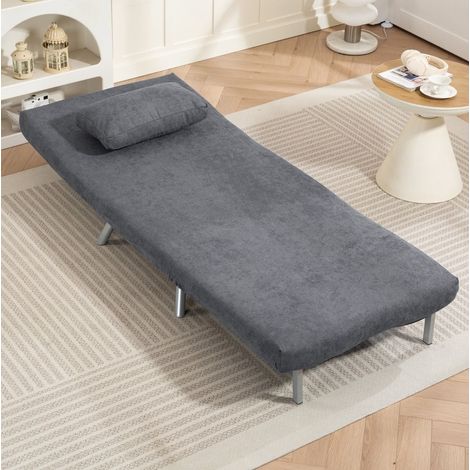 Poltrona letto, schienale regolabile in 5 posizioni, grigio scuro HAVRYA (1/4)