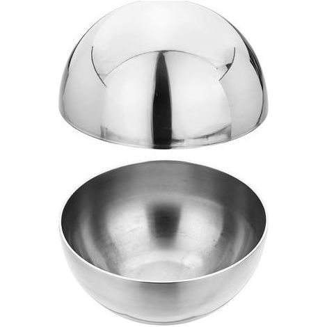 2Pcs Demi-Sphères Creuses en Acier Inoxydable, 61mm(2.4") Dia. Boules De Décoration Chapeaux De Rampe Creux Poli Miroir pour Balustrade D\'Escalier Maison Extérieure (1/5)