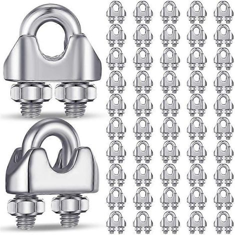 50Pcs M3 1/8 Pouces Serre-Câble Inoxydable Acier Bride Fixation Corde (1/5)